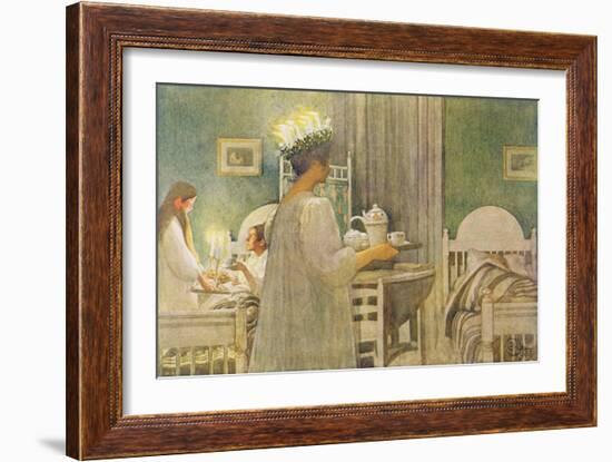 Christmas Morning, Published in "Lasst Licht Hinin," ("Let in More Light") 1908-Carl Larsson-Framed Giclee Print