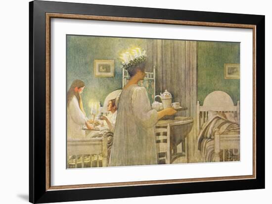 Christmas Morning, Published in "Lasst Licht Hinin," ("Let in More Light") 1908-Carl Larsson-Framed Giclee Print