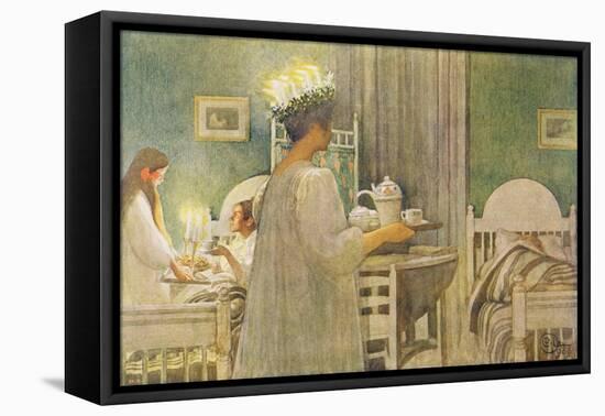 Christmas Morning, Published in "Lasst Licht Hinin," ("Let in More Light") 1908-Carl Larsson-Framed Premier Image Canvas