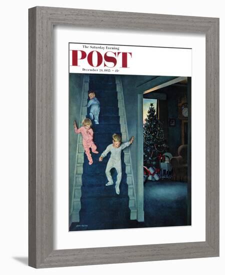 "Christmas Morning" Saturday Evening Post Cover, December 24, 1955-John Falter-Framed Giclee Print