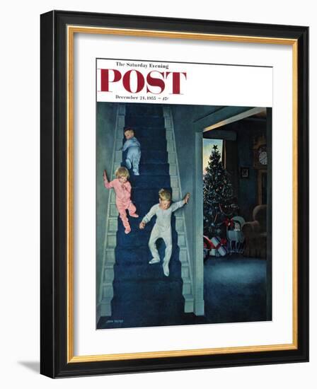 "Christmas Morning" Saturday Evening Post Cover, December 24, 1955-John Falter-Framed Giclee Print