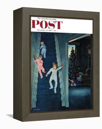 "Christmas Morning" Saturday Evening Post Cover, December 24, 1955-John Falter-Framed Premier Image Canvas