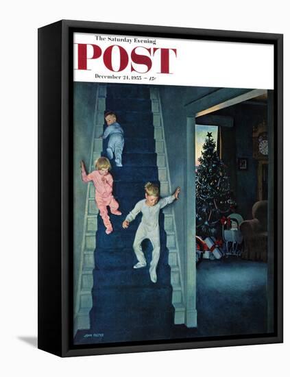 "Christmas Morning" Saturday Evening Post Cover, December 24, 1955-John Falter-Framed Premier Image Canvas