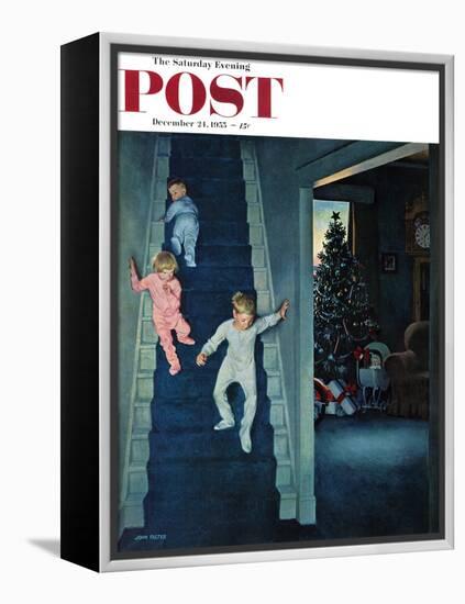 "Christmas Morning" Saturday Evening Post Cover, December 24, 1955-John Falter-Framed Premier Image Canvas