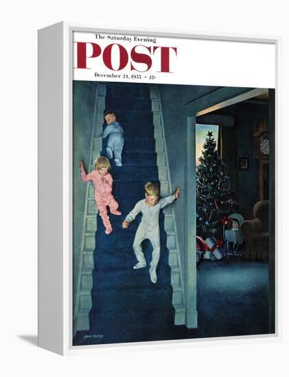 "Christmas Morning" Saturday Evening Post Cover, December 24, 1955-John Falter-Framed Premier Image Canvas