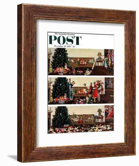 "Christmas Morning" Saturday Evening Post Cover, December 27, 1958-Ben Kimberly Prins-Framed Giclee Print