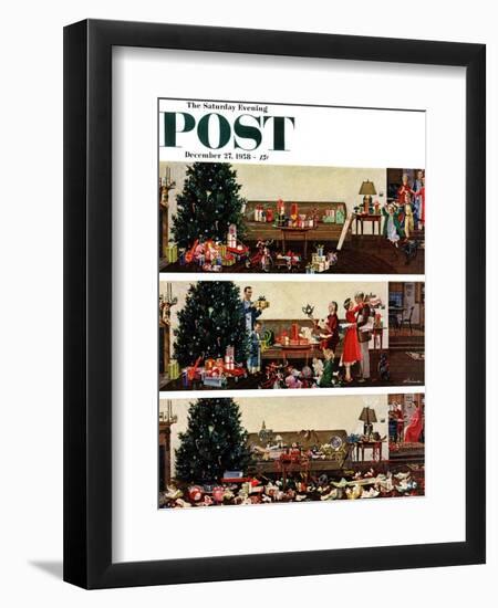 "Christmas Morning" Saturday Evening Post Cover, December 27, 1958-Ben Kimberly Prins-Framed Giclee Print