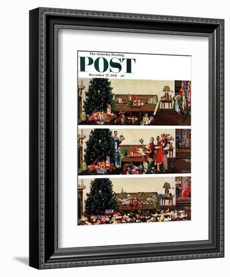 "Christmas Morning" Saturday Evening Post Cover, December 27, 1958-Ben Kimberly Prins-Framed Giclee Print