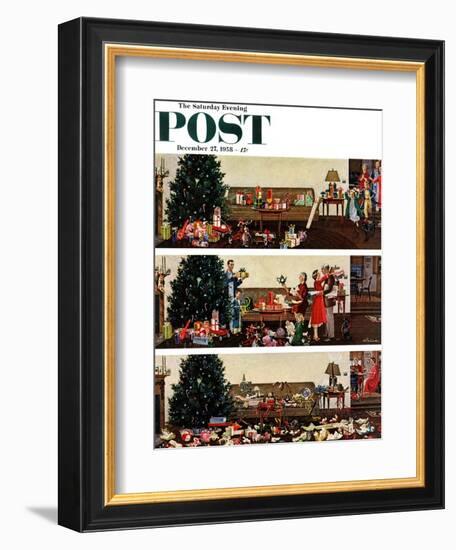 "Christmas Morning" Saturday Evening Post Cover, December 27, 1958-Ben Kimberly Prins-Framed Giclee Print