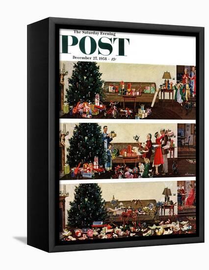 "Christmas Morning" Saturday Evening Post Cover, December 27, 1958-Ben Kimberly Prins-Framed Premier Image Canvas