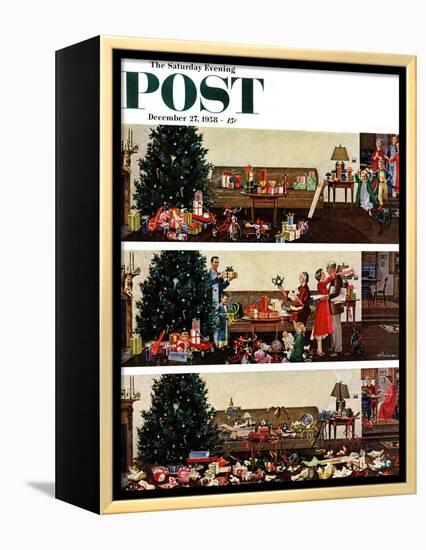 "Christmas Morning" Saturday Evening Post Cover, December 27, 1958-Ben Kimberly Prins-Framed Premier Image Canvas