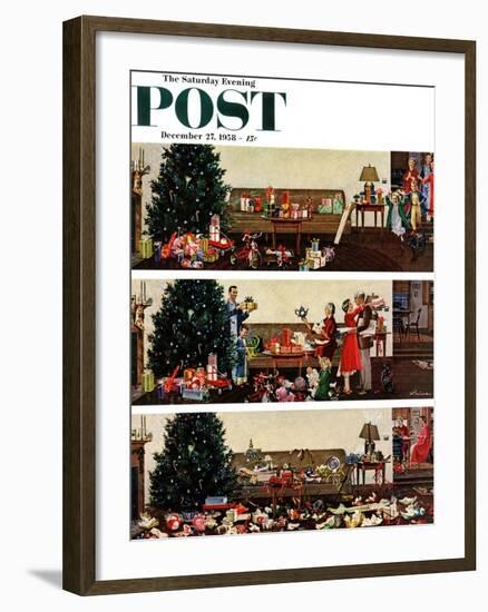 "Christmas Morning" Saturday Evening Post Cover, December 27, 1958-Ben Kimberly Prins-Framed Giclee Print