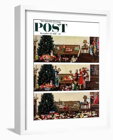 "Christmas Morning" Saturday Evening Post Cover, December 27, 1958-Ben Kimberly Prins-Framed Giclee Print