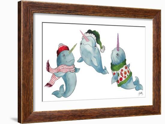 Christmas Narwhals-Elizabeth Medley-Framed Art Print