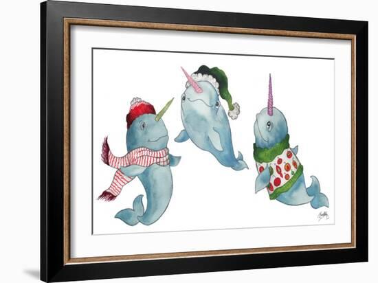 Christmas Narwhals-Elizabeth Medley-Framed Art Print