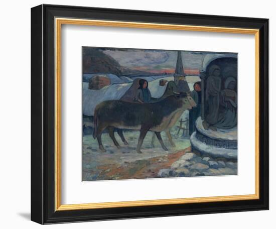 Christmas Night (The Blessing of the Oxe), 1902-1903-Paul Gauguin-Framed Giclee Print