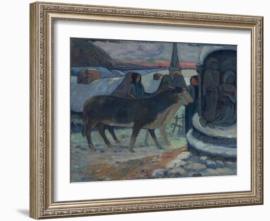 Christmas Night (The Blessing of the Oxe), 1902-1903-Paul Gauguin-Framed Giclee Print