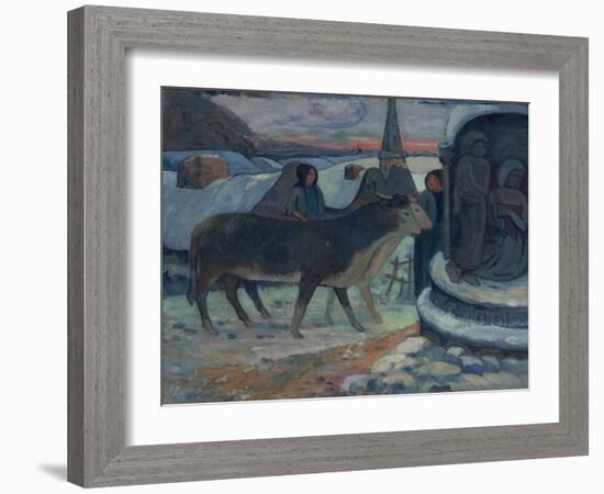 Christmas Night (The Blessing of the Oxe), 1902-1903-Paul Gauguin-Framed Giclee Print