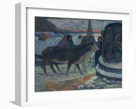 Christmas Night (The Blessing of the Oxe), 1902-1903-Paul Gauguin-Framed Giclee Print