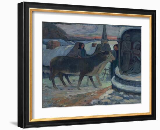 Christmas Night (The Blessing of the Oxe), 1902-1903-Paul Gauguin-Framed Giclee Print