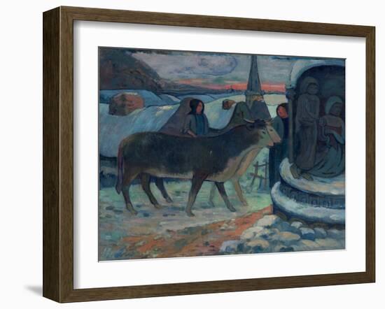 Christmas Night (The Blessing of the Oxen)-Paul Gauguin-Framed Giclee Print