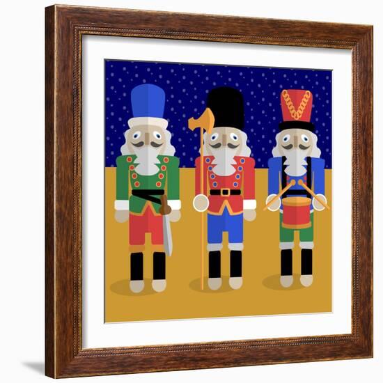 Christmas Nutcrackers - Good Luck Symbols-Claire Huntley-Framed Giclee Print