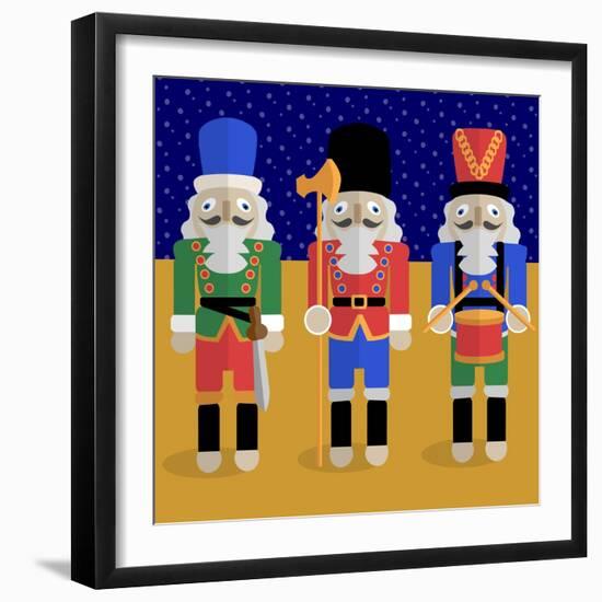 Christmas Nutcrackers - Good Luck Symbols-Claire Huntley-Framed Giclee Print