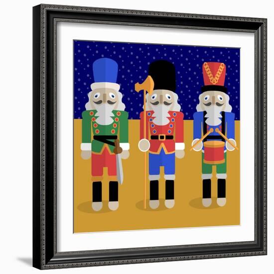 Christmas Nutcrackers - Good Luck Symbols-Claire Huntley-Framed Giclee Print