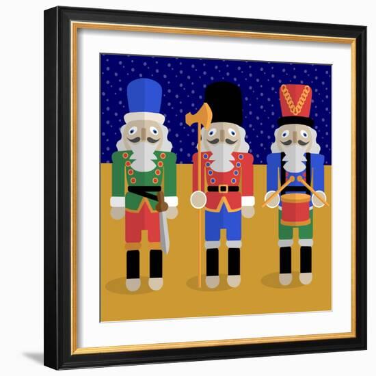 Christmas Nutcrackers - Good Luck Symbols-Claire Huntley-Framed Giclee Print