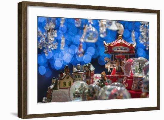 Christmas Ornaments for Sale in the Verona Christmas Market, Italy.-Jon Hicks-Framed Photographic Print