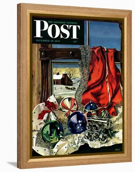 "Christmas Ornaments," Saturday Evening Post Cover, December 18, 1943-John Atherton-Framed Premier Image Canvas