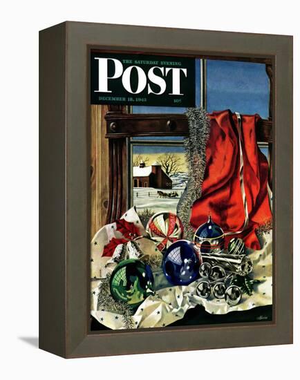 "Christmas Ornaments," Saturday Evening Post Cover, December 18, 1943-John Atherton-Framed Premier Image Canvas