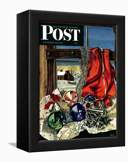 "Christmas Ornaments," Saturday Evening Post Cover, December 18, 1943-John Atherton-Framed Premier Image Canvas