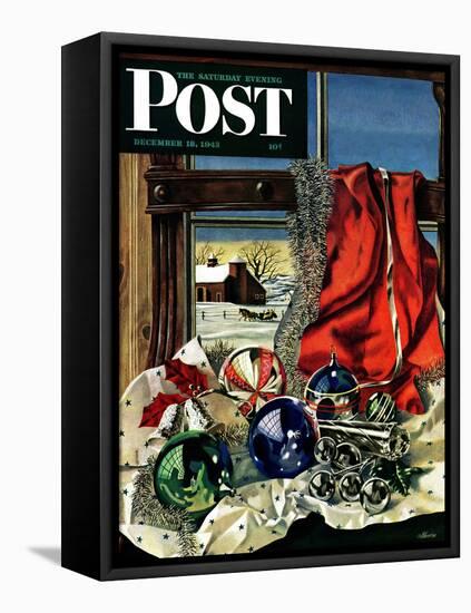 "Christmas Ornaments," Saturday Evening Post Cover, December 18, 1943-John Atherton-Framed Premier Image Canvas