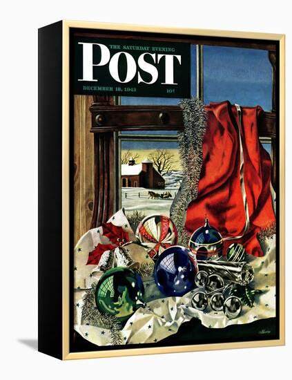 "Christmas Ornaments," Saturday Evening Post Cover, December 18, 1943-John Atherton-Framed Premier Image Canvas