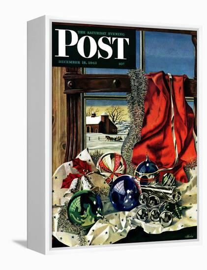 "Christmas Ornaments," Saturday Evening Post Cover, December 18, 1943-John Atherton-Framed Premier Image Canvas