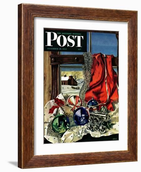 "Christmas Ornaments," Saturday Evening Post Cover, December 18, 1943-John Atherton-Framed Giclee Print