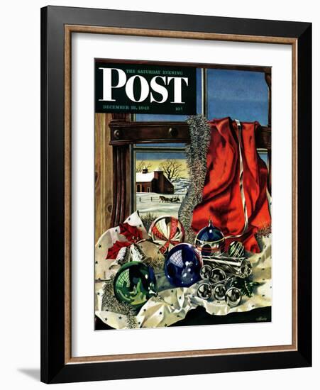 "Christmas Ornaments," Saturday Evening Post Cover, December 18, 1943-John Atherton-Framed Giclee Print