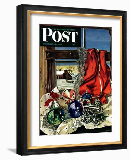 "Christmas Ornaments," Saturday Evening Post Cover, December 18, 1943-John Atherton-Framed Giclee Print