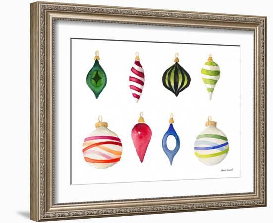 Christmas Ornaments Watercolor I-Lanie Loreth-Framed Art Print