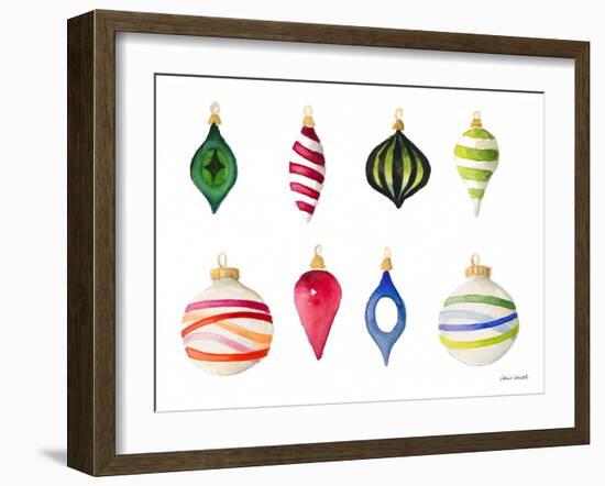 Christmas Ornaments Watercolor I-Lanie Loreth-Framed Art Print