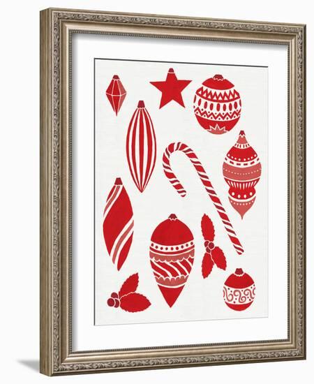 Christmas Otomi Tile III-Elyse DeNeige-Framed Art Print