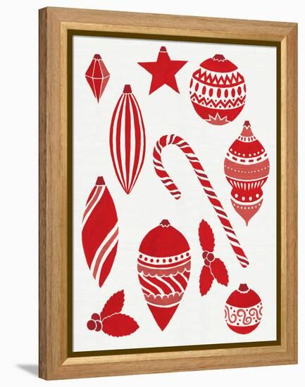 Christmas Otomi Tile III-Elyse DeNeige-Framed Stretched Canvas