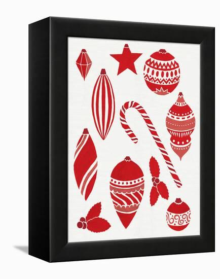 Christmas Otomi Tile III-Elyse DeNeige-Framed Stretched Canvas