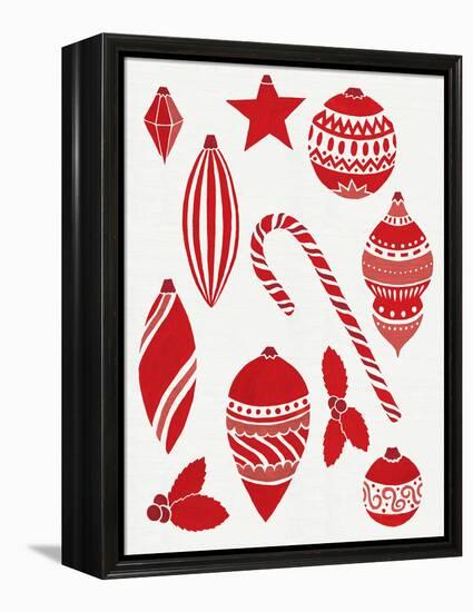 Christmas Otomi Tile III-Elyse DeNeige-Framed Stretched Canvas