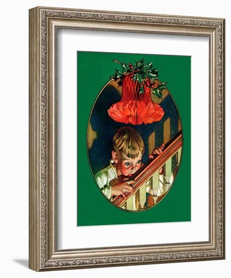 "Christmas Peek,"December 23, 1939-Joseph Christian Leyendecker-Framed Giclee Print