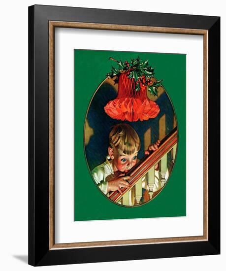 "Christmas Peek,"December 23, 1939-Joseph Christian Leyendecker-Framed Giclee Print