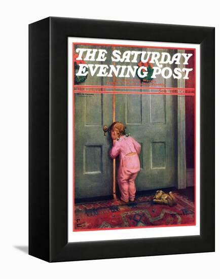 "Christmas Peek," Saturday Evening Post Cover, December 22, 1934-Mary Ellen Sigsbee-Framed Premier Image Canvas