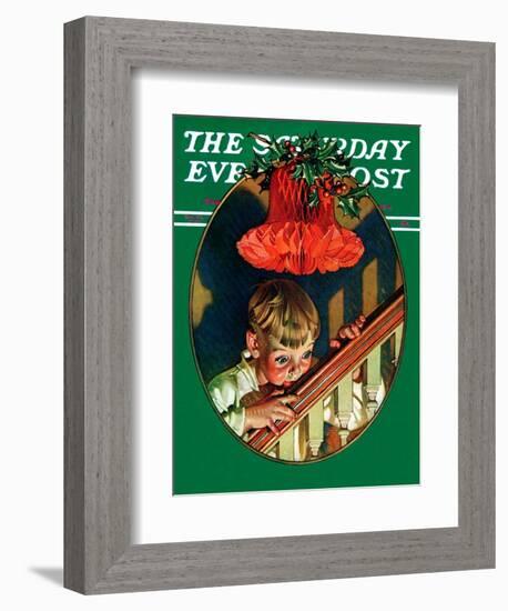 "Christmas Peek," Saturday Evening Post Cover, December 23, 1939-Joseph Christian Leyendecker-Framed Giclee Print