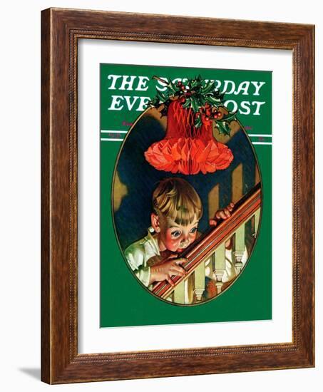 "Christmas Peek," Saturday Evening Post Cover, December 23, 1939-Joseph Christian Leyendecker-Framed Giclee Print